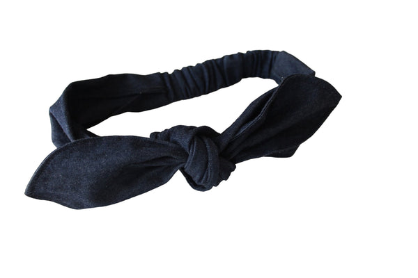 Denim Top Knot Headband I The Enchanted Magnolia