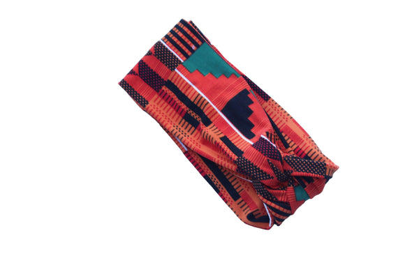 African Kente Print Twist Knot Headband 3-2