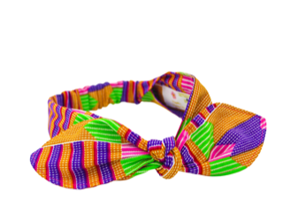 African Pastel Kente Cloth Print Top Knot Headband I The Enchanted Magnolia