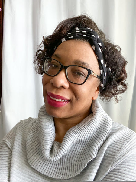 Black White Polka Dot Twist Knot Headband I The Enchanted Magnolia
