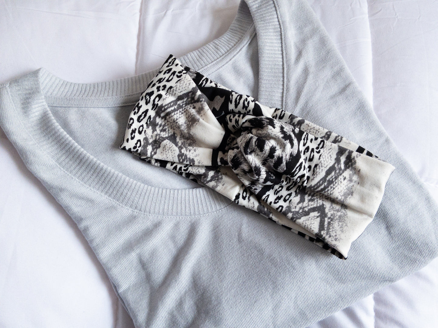 Black and White Animal Print Twist Knot Headband I The Enchanted Magnolia