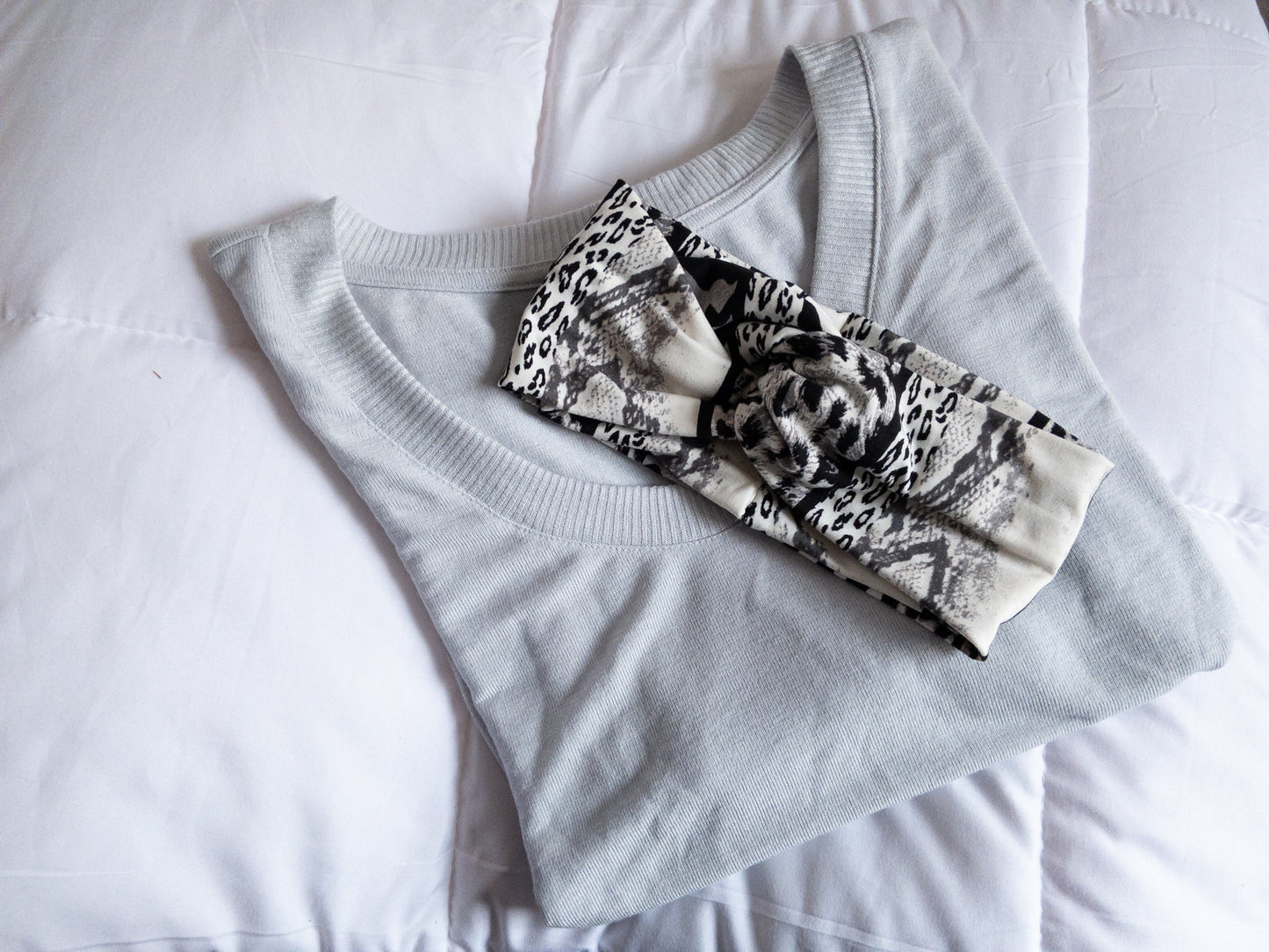 Black and White Animal Print Twist Knot Headband I The Enchanted Magnolia