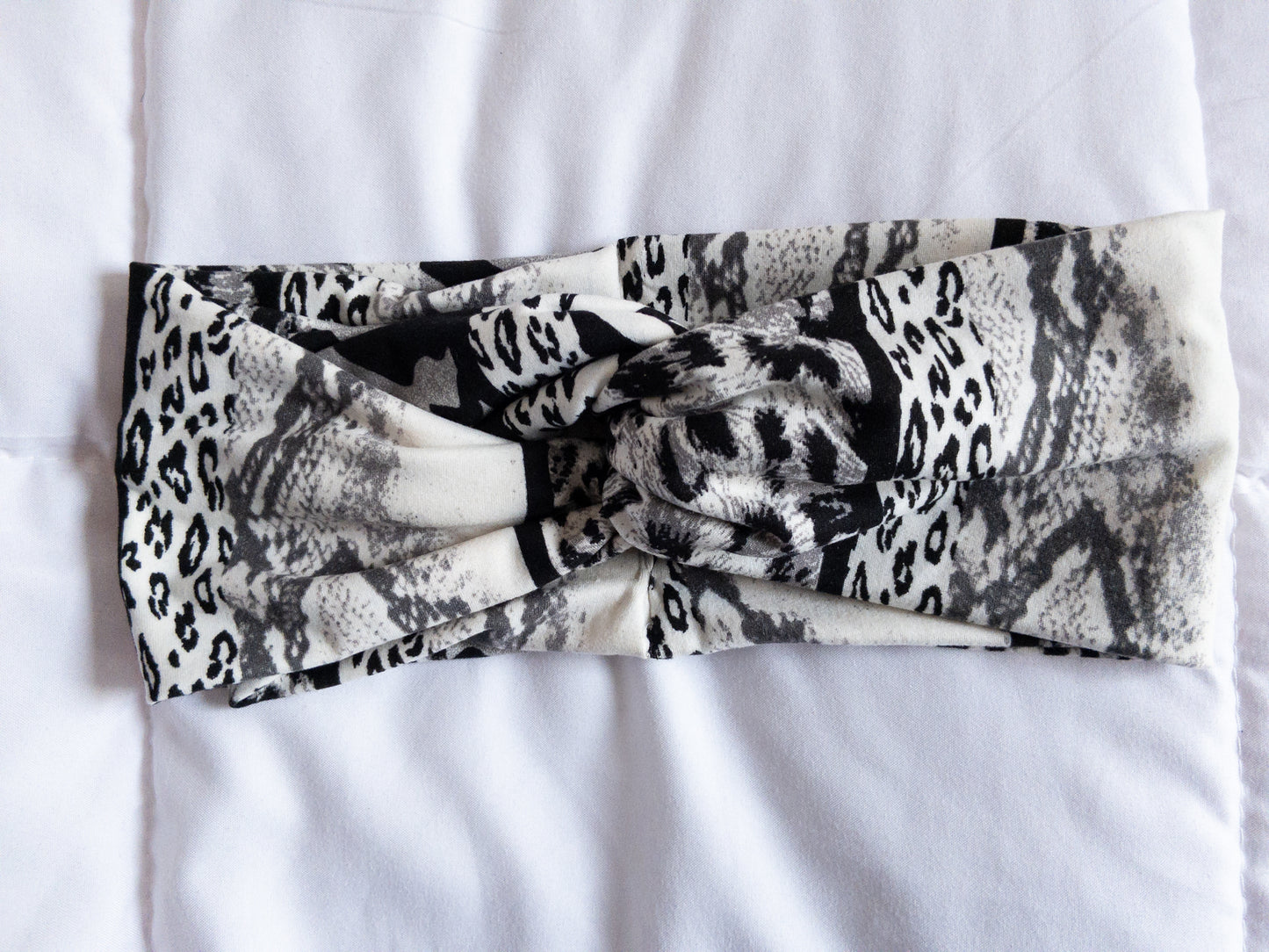 Black and White Animal Print Twist Knot Headband I The Enchanted Magnolia