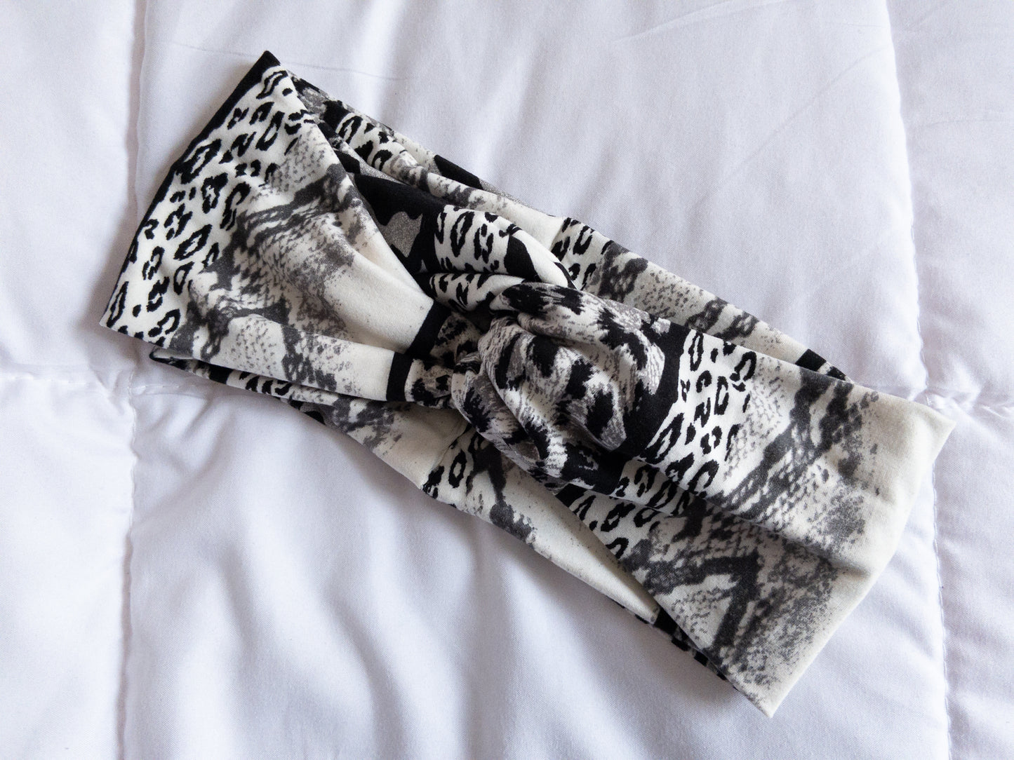 Black and White Animal Print Twist Knot Headband I The Enchanted Magnolia