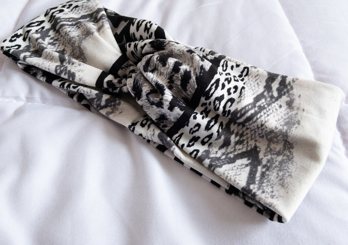 Black and White Animal Print Twist Knot Headband I The Enchanted Magnolia