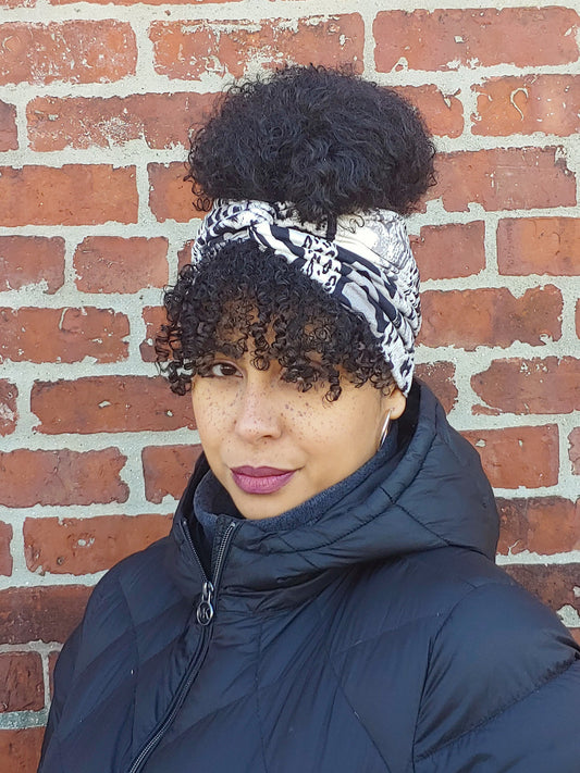 Black and White Animal Print Twist Knot Headband I The Enchanted Magnolia