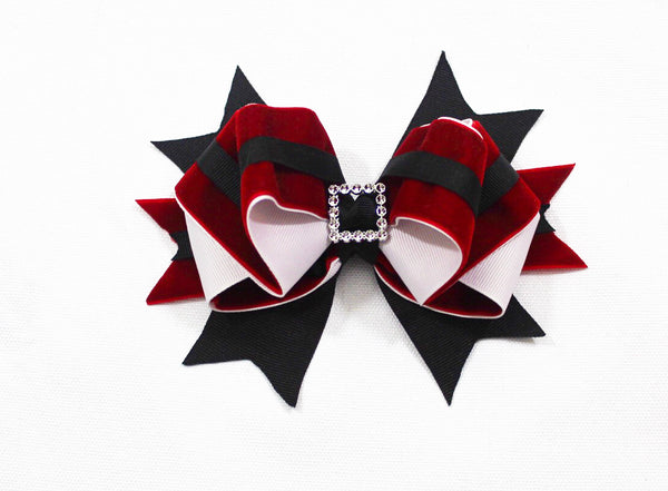 Christmas Santa Layered Hair Bow I The Enchanted Magnolia