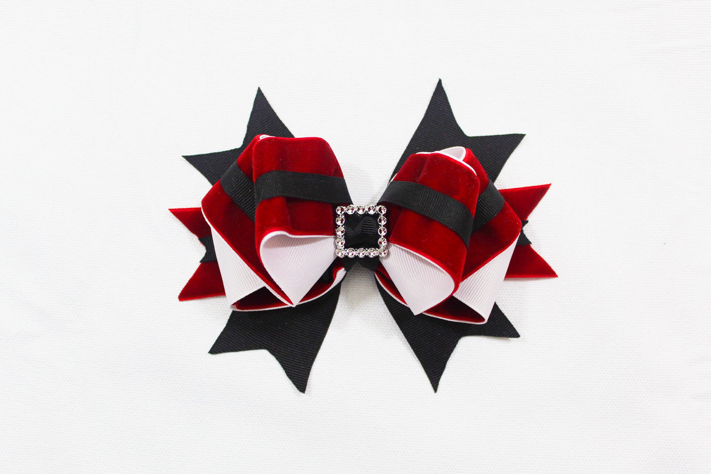 Christmas Santa Layered Hair Bow I The Enchanted Magnolia