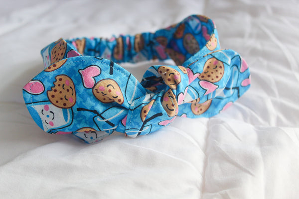 Girls Cookies and Milk Top Knot Headband I The Enchanted Magnolia
