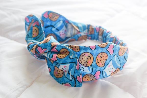 Girls Cookies and Milk Top Knot Headband I The Enchanted Magnolia