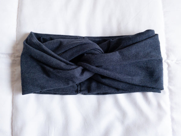 Kids Dark Denim Twisted Turban Headband I The Enchanted Magnolia