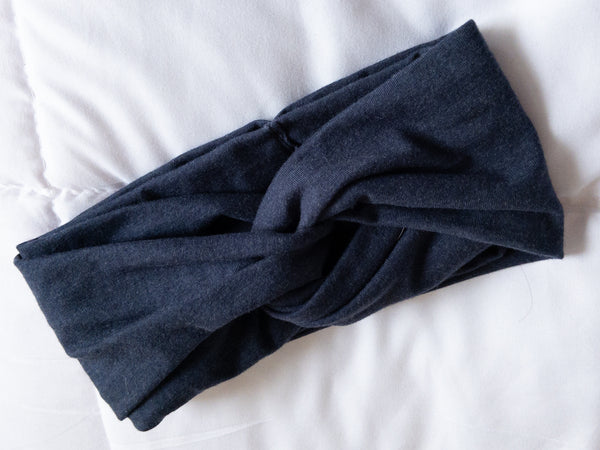 Kids Dark Denim Twisted Turban Headband I The Enchanted Magnolia