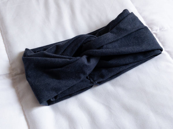 Kids Dark Denim Twisted Turban Headband I The Enchanted Magnolia