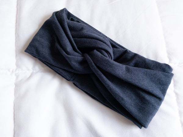 Kids Dark Denim Twisted Turban Headband I The Enchanted Magnolia