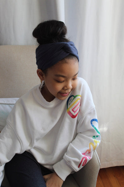 Kids Dark Denim Twisted Turban Headband I The Enchanted Magnolia