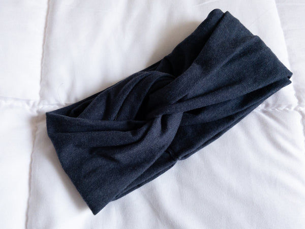 Kids Dark Denim Twisted Turban Headband I The Enchanted Magnolia