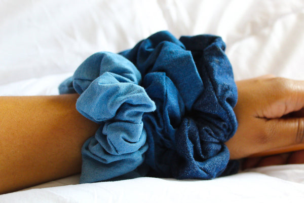 Blue Denim Hair Scrunchie - Large I The Enchanted Magnolia