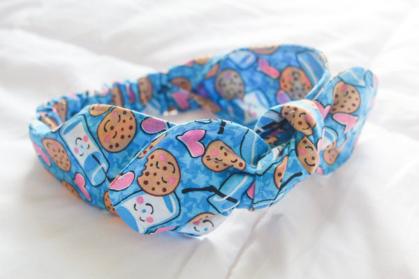 Girls Cookies and Milk Top Knot Headband I The Enchanted Magnolia