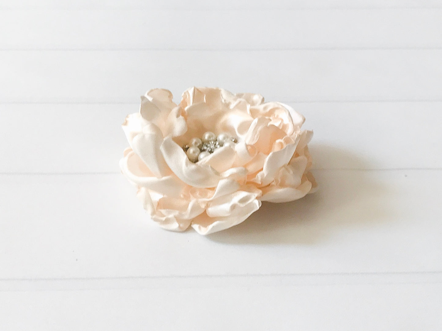 Women’s Ivory Singed Satin Flower I The Enchanted Magnolia