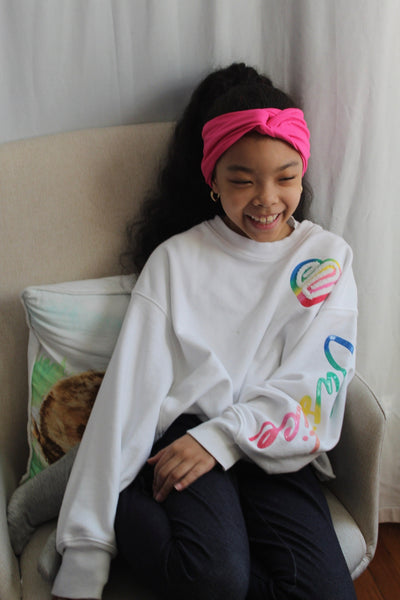 Kids Magenta Twisted Turban Headband
