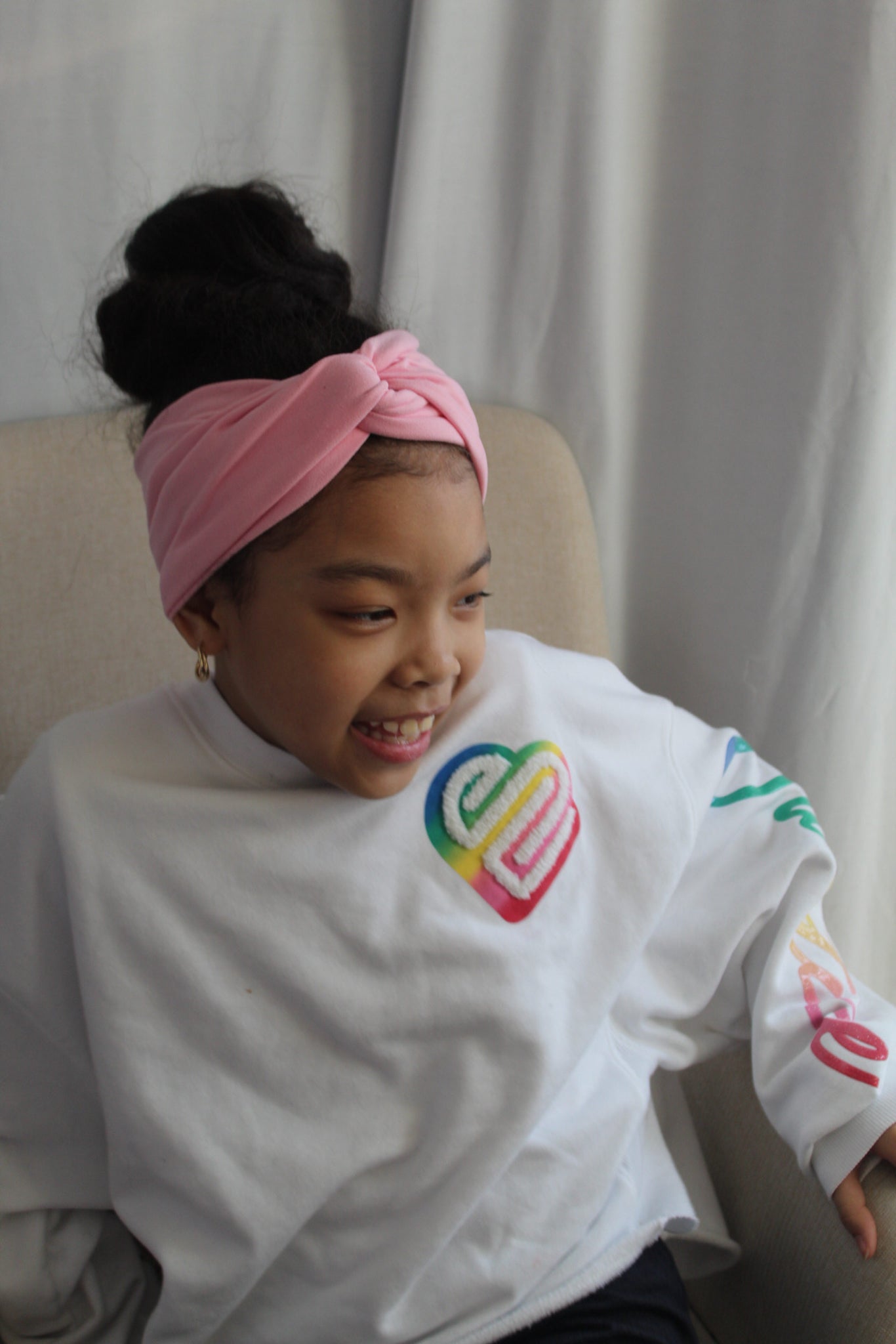 Kids Powder Pink Twisted Turban Headband
