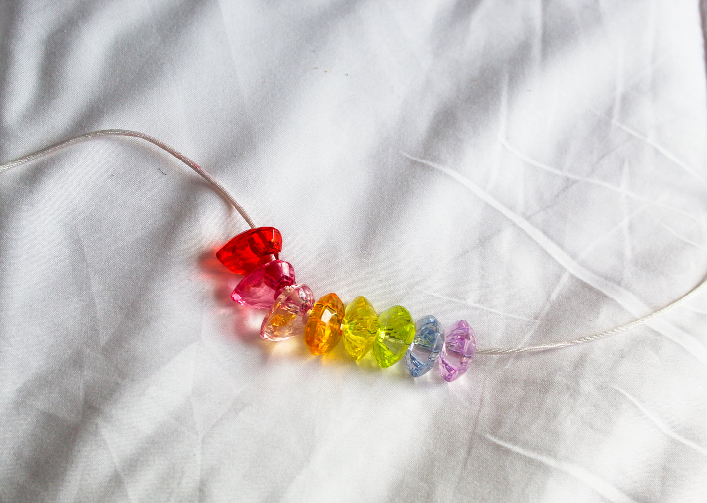 Little Girls Rainbow Heart Charm Safety Necklace I The Enchanted Magnolia
