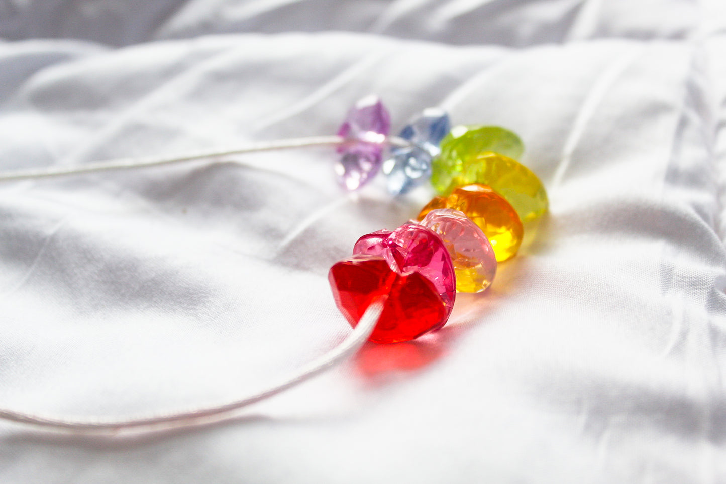 Little Girls Rainbow Heart Charm Safety Necklace I The Enchanted Magnolia