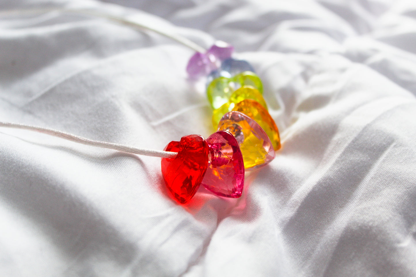 Little Girls Rainbow Heart Charm Safety Necklace I The Enchanted Magnolia