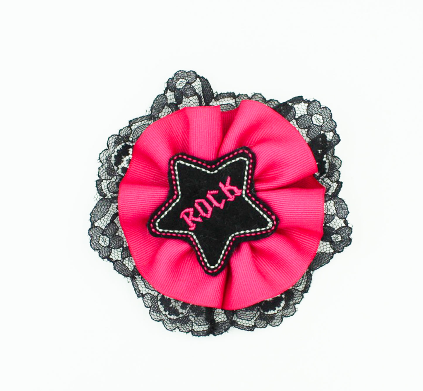 Black Lace Rock Star Hair Bow I The Enchanted Magnolia