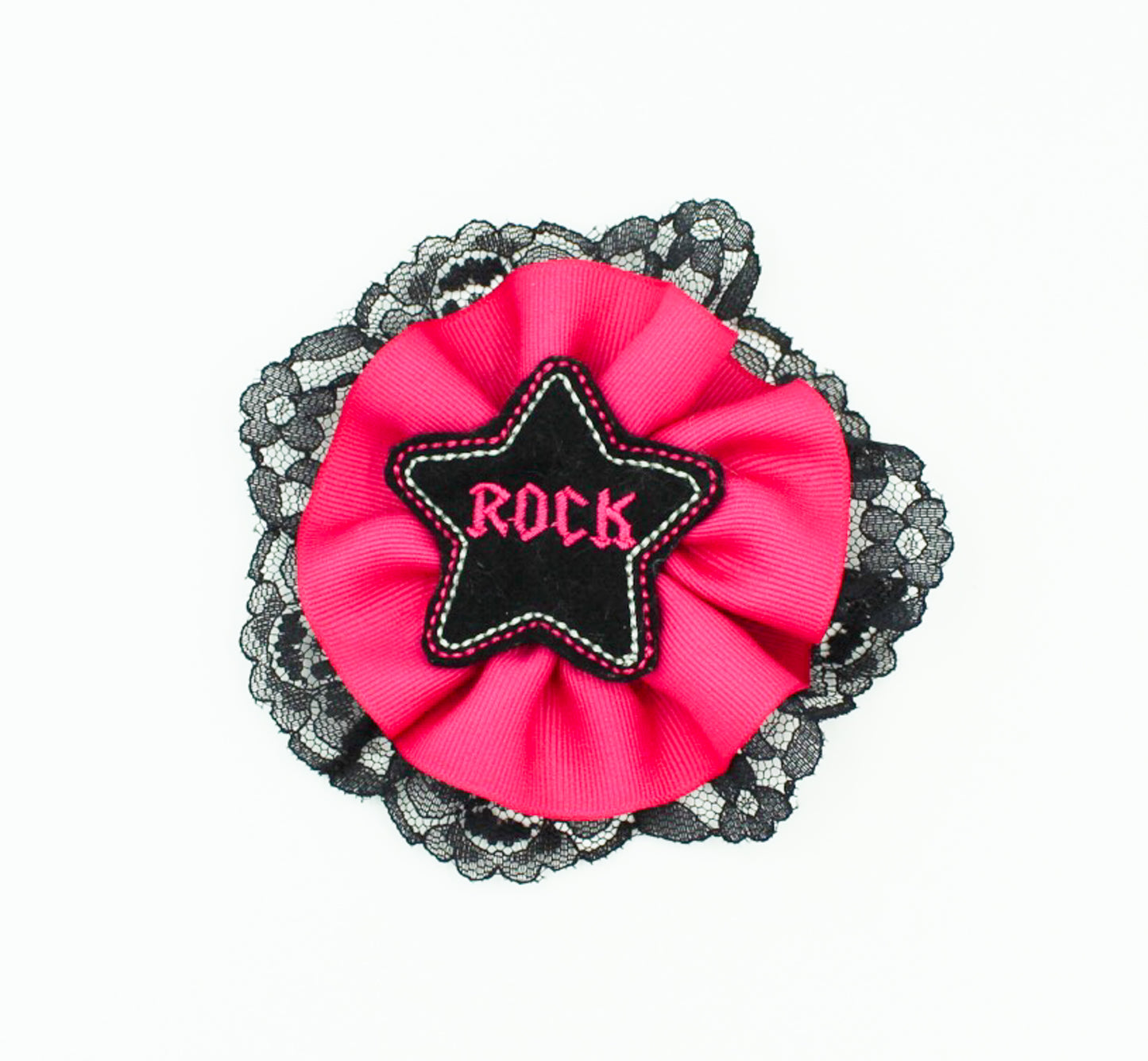 Black Lace Rock Star Hair Bow I The Enchanted Magnolia
