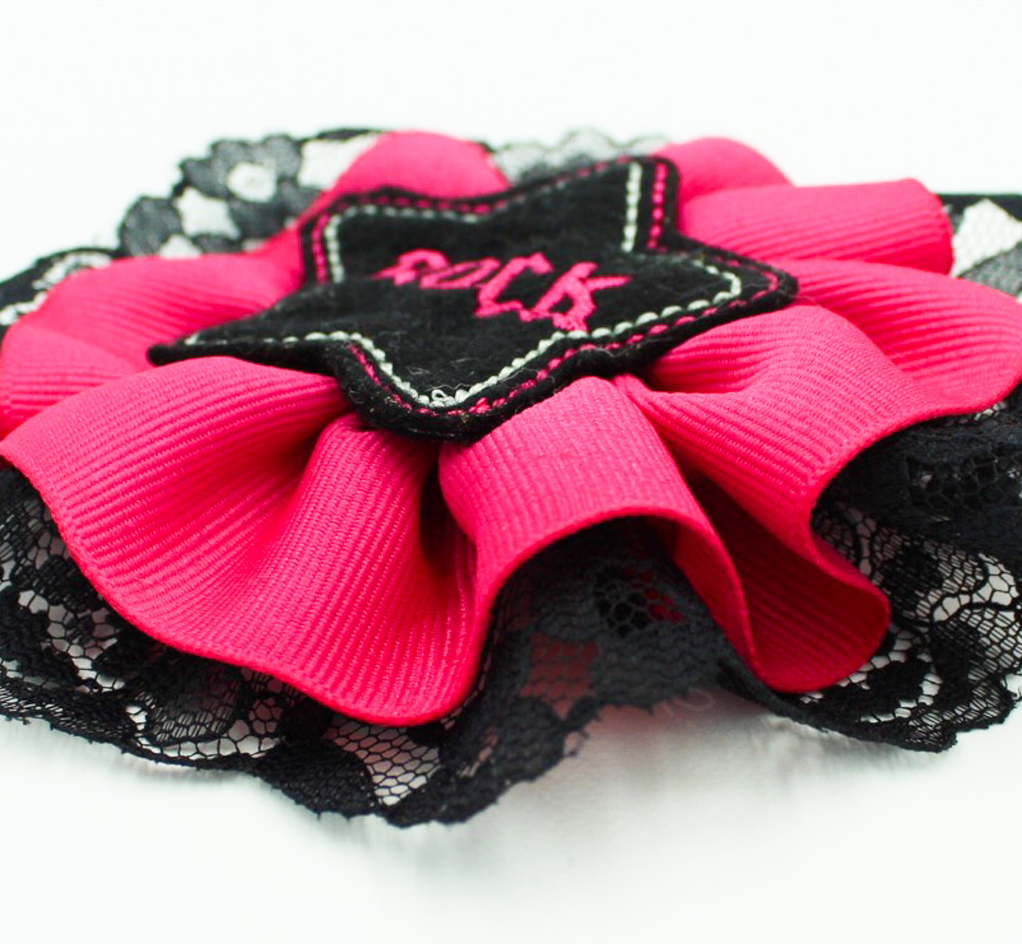 Black Lace Rock Star Hair Bow I The Enchanted Magnolia