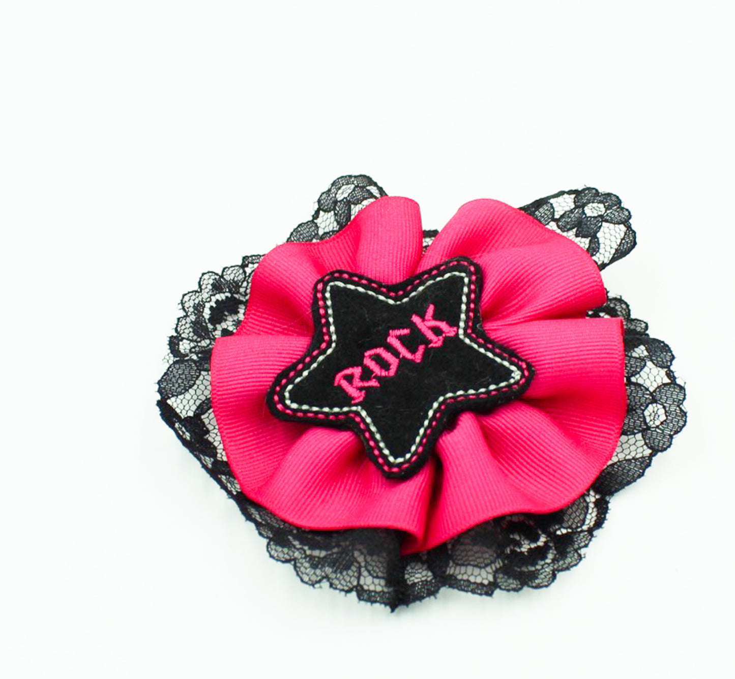 Black Lace Rock Star Hair Bow I The Enchanted Magnolia
