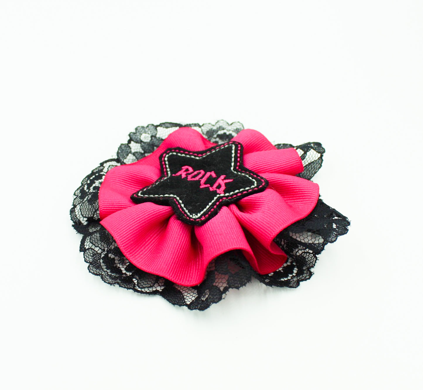 Black Lace Rock Star Hair Bow I The Enchanted Magnolia