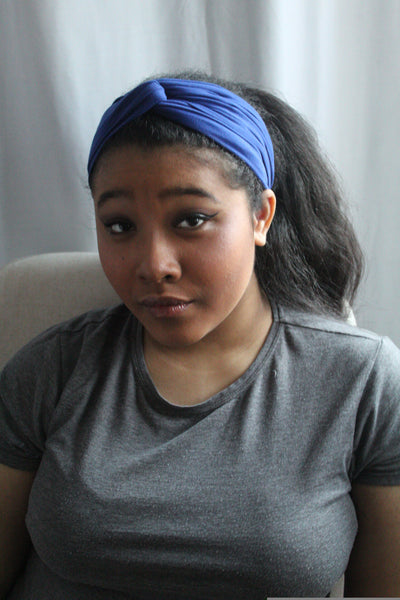 Royal Blue Twist Knot Headband I The Enchanted Magnolia