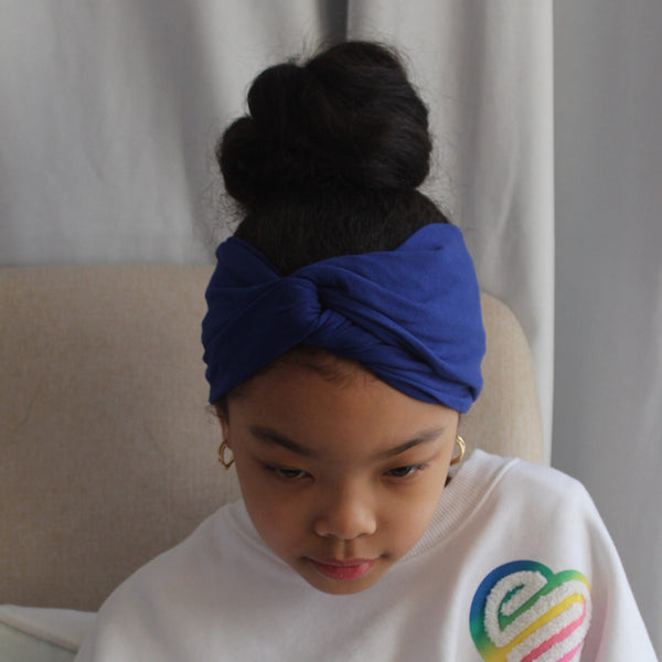 Kids Royal Blue Twist Knot Headband I The Enchanted Magnolia