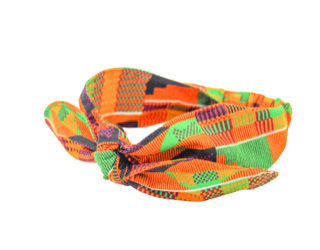 Girls Traditional Kente Cloth Print Top Knot Headband I The Enchanted Magnolia