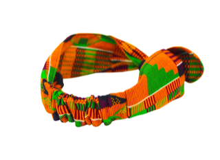 Girls Traditional Kente Cloth Print Top Knot Headband I The Enchanted Magnolia