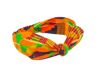 Girls Traditional Kente Cloth Print Top Knot Headband I The Enchanted Magnolia