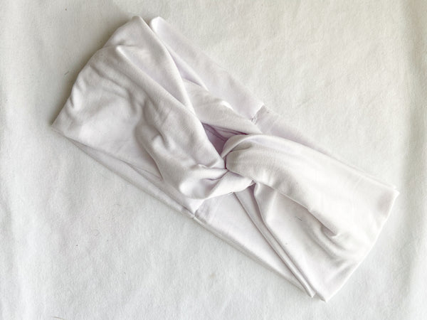 Kids White Twisted Turban Headband I The Enchanted Magnolia