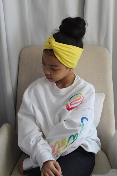 Kids Yellow Twisted Turban Headband I The Enchanted Magnolia