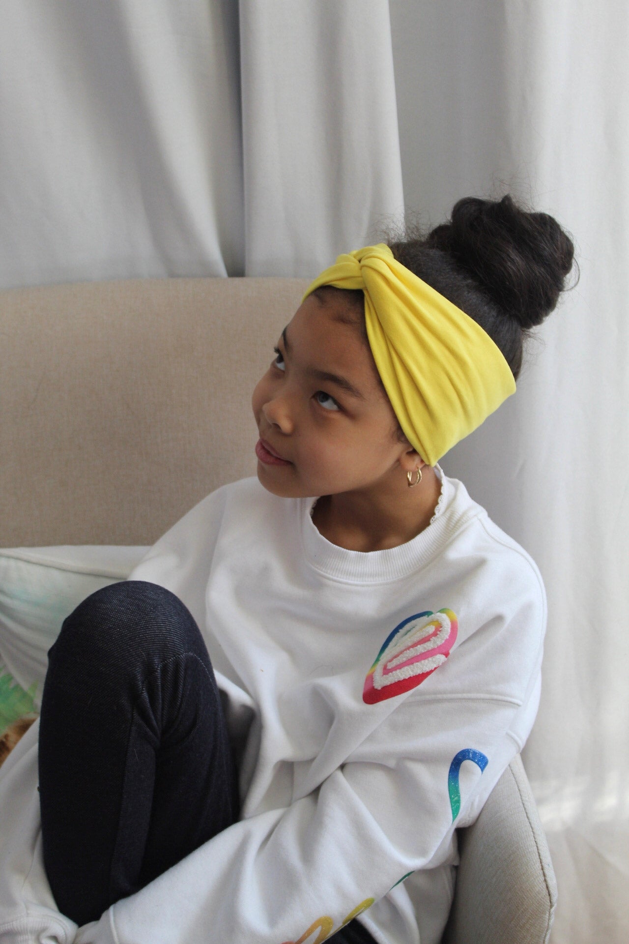 Kids Yellow Twisted Turban Headband I The Enchanted Magnolia