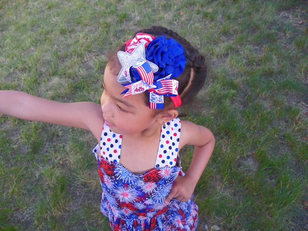 Red White and Blue Patriotic Pageant Headband I The Enchanted Magnolia