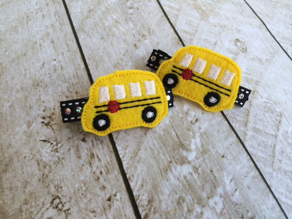 School Bus Barrette Clips I The Enchanted Magnolia