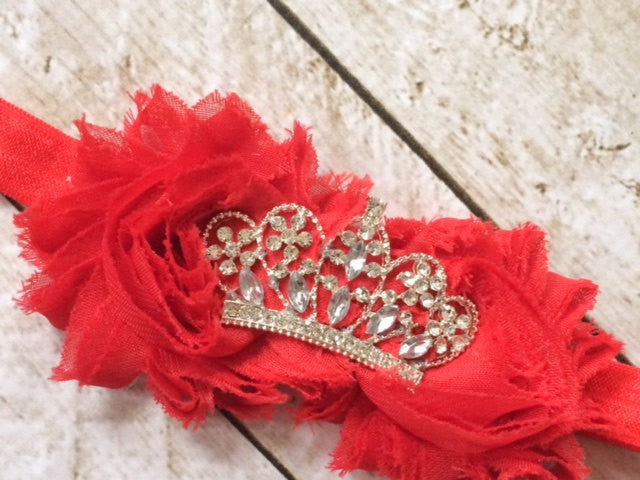 Girl Red Flower Princess Tiara Headband I The Enchanted Magnolia