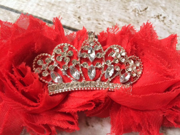 Girl Red Flower Princess Tiara Headband I The Enchanted Magnolia