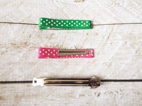 Girls Striped Hair Bow I Pink / Green I The Enchanted Magnolia