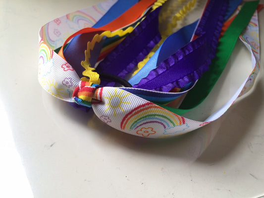 Rainbow Hair Ponytail Ribbon Streamers - The Enchanted Magnolia