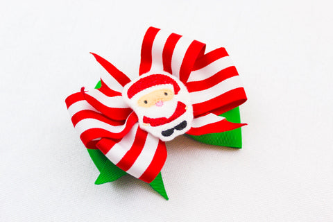 Santa Christmas Hair Bow I The Enchanted Magnolia
