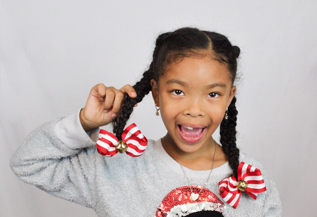 Jingle Bell Hair Bows French Barrettes I The Enchanted Magnolia