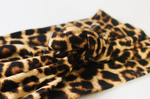 Girls Cheetah Animal Print Knotted Headband I The Enchanted Magnolia